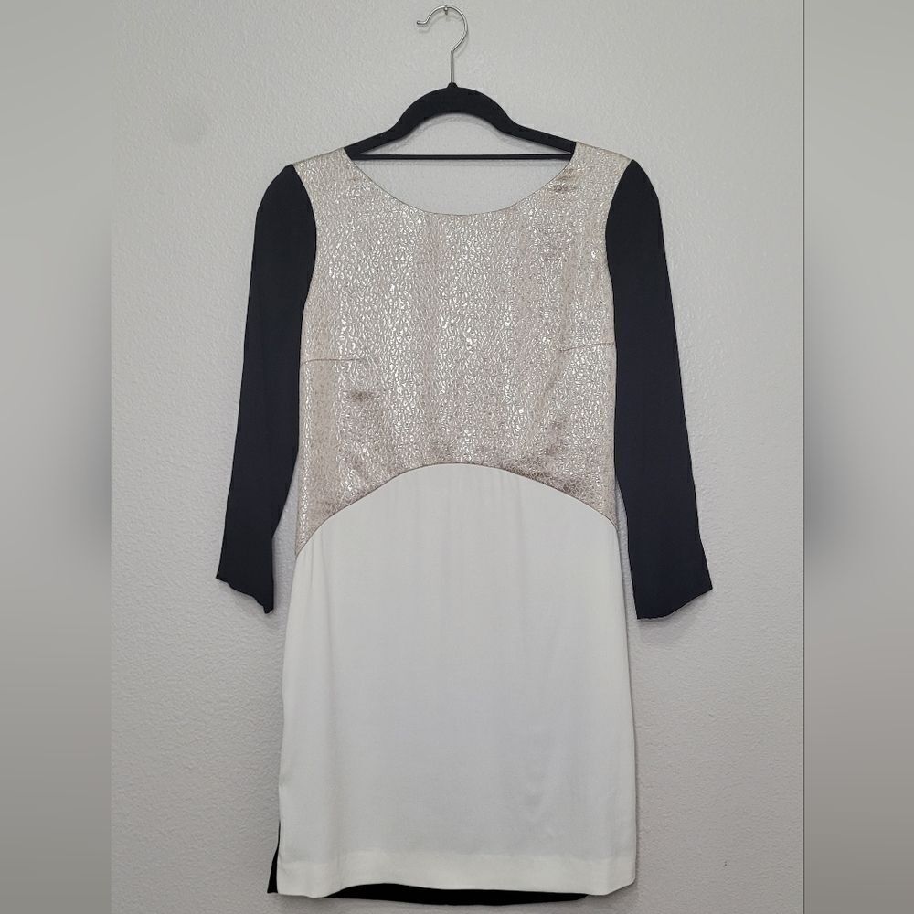 Maje Black and White Mini Dress